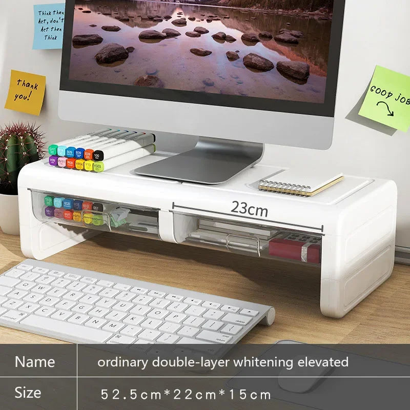 Cozyno Aki Twin-Drawer Wood Riser — Cozyno Modern Desks & Workspace Accessories