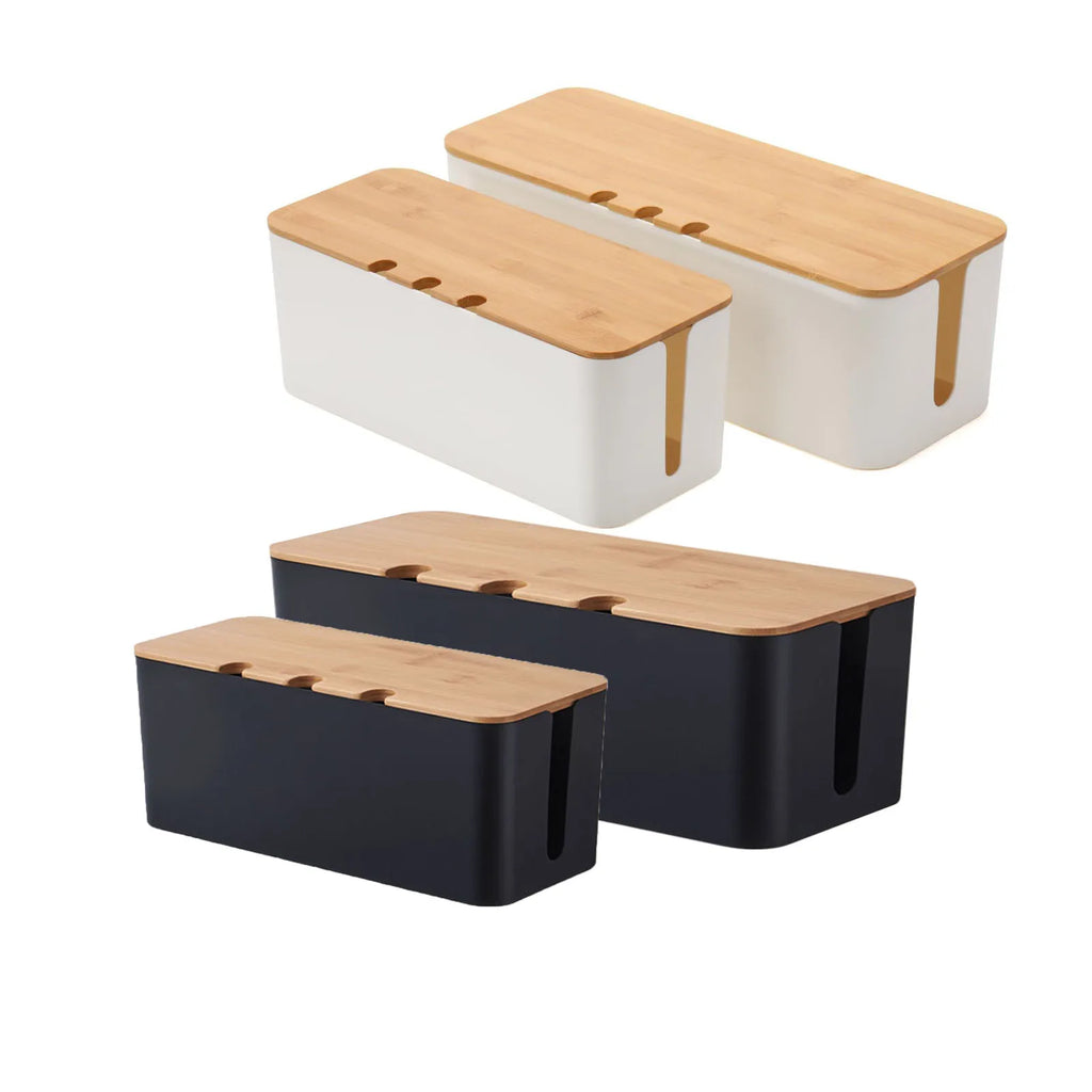 Cozyno Lade Large Wood-Top Cable Box — Cozyno Modern Desks & Workspace Accessories