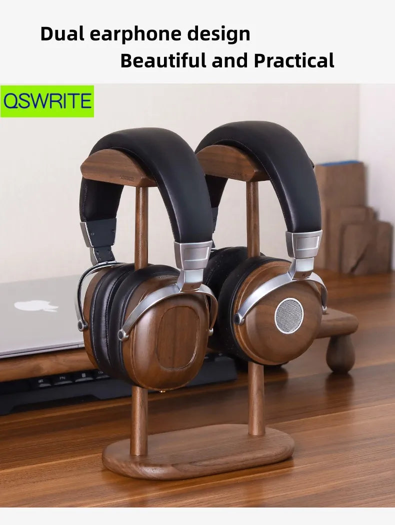 Cozyno Tvilling Dual Walnut Headphone Rack — Cozyno Modern Desks & Workspace Accessories — view 2