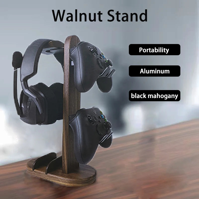 Cozyno Iwa Walnut Headphone & Controller Rack — Cozyno Modern Desks & Workspace Accessories — view 4