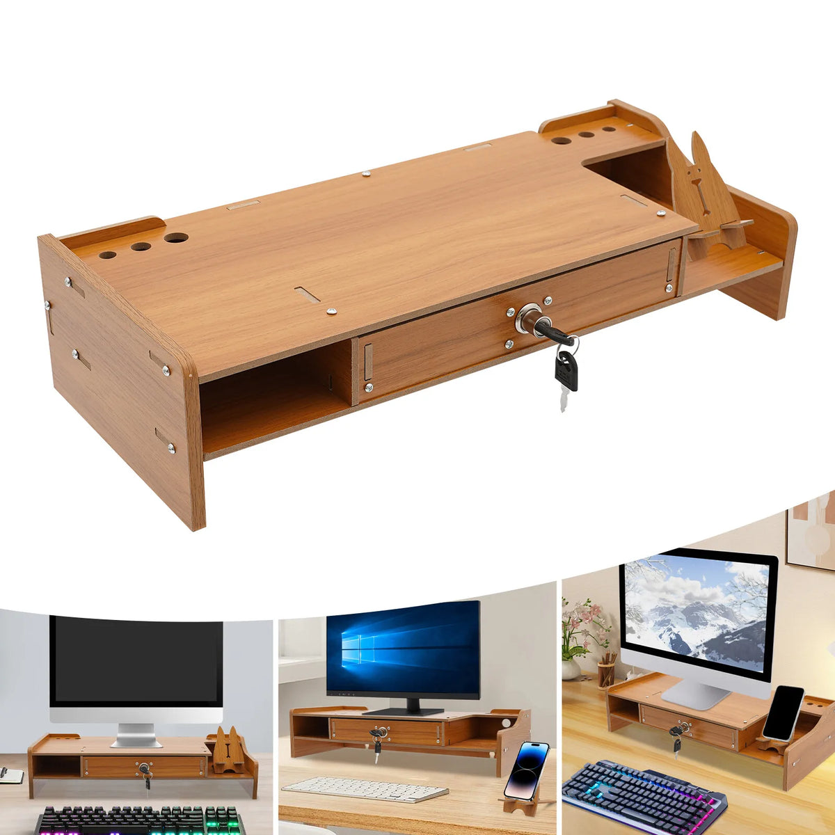 Cozyno Sumi Lockbox Monitor Riser — Cozyno Modern Desks & Workspace Accessories — view 2