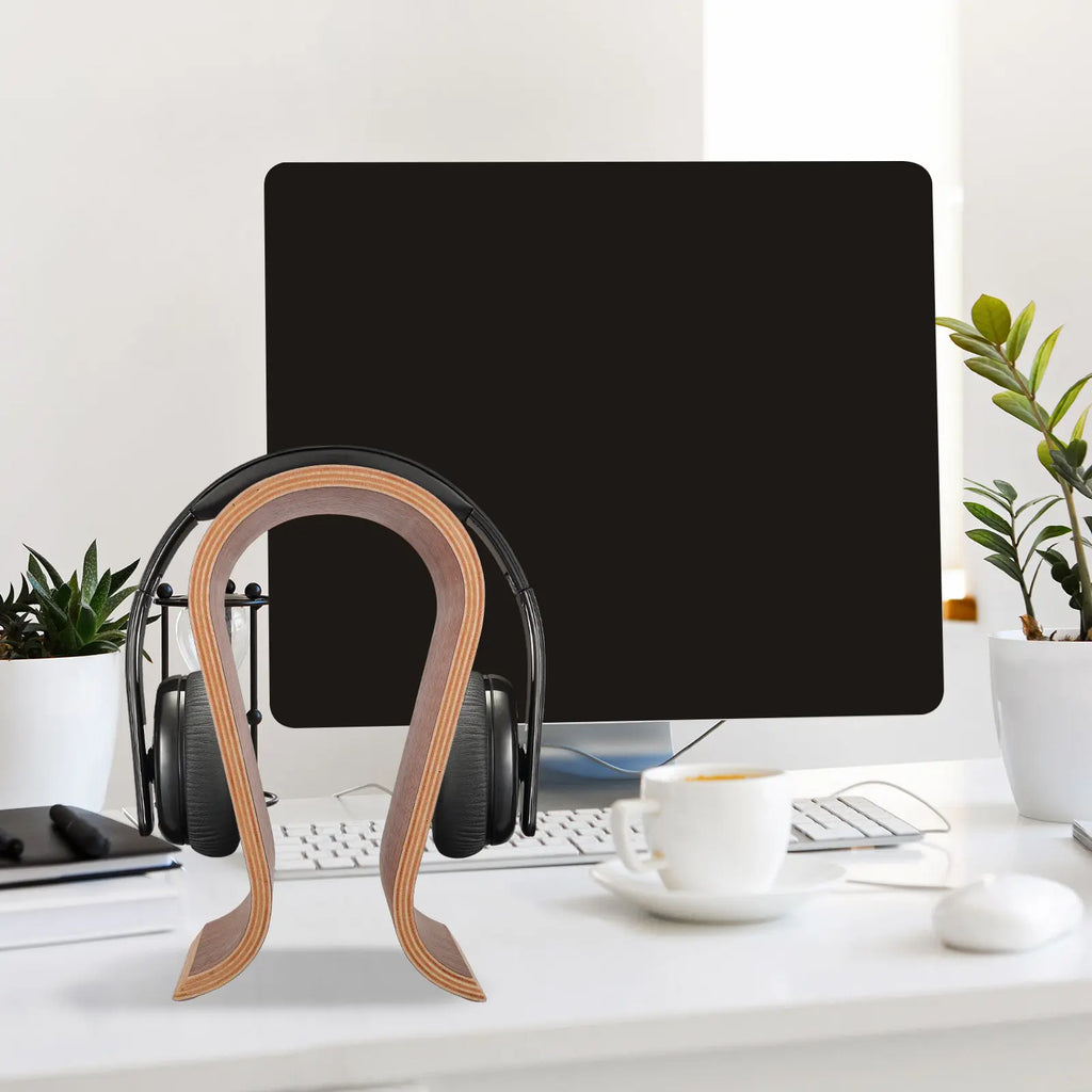 Cozyno Bue Arched Wood Headphone Stand — Cozyno Modern Desks & Workspace Accessories — view 2