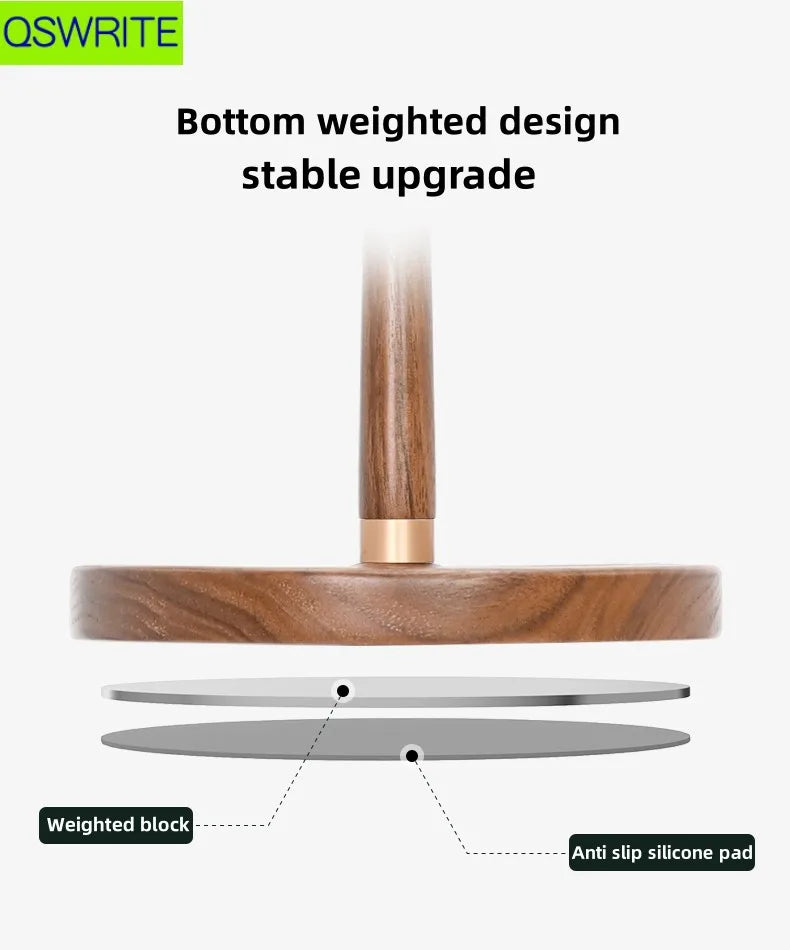 Cozyno Mori Curved Walnut Headphone Stand — Cozyno Modern Desks & Workspace Accessories — view 4