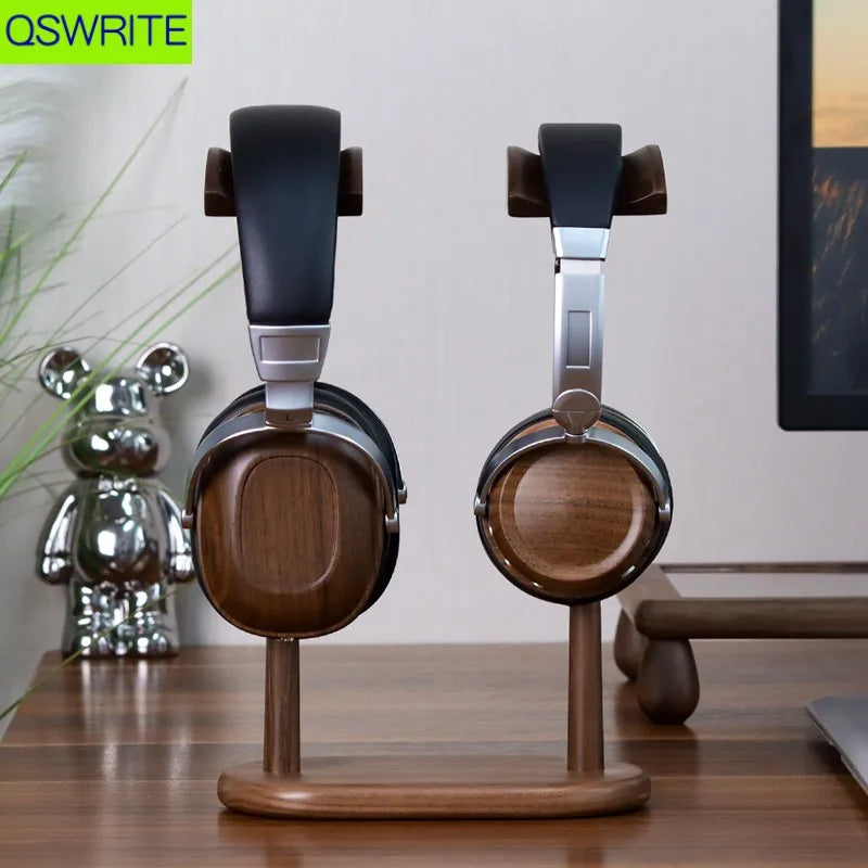 Cozyno Tvilling Dual Walnut Headphone Rack — Cozyno Modern Desks & Workspace Accessories