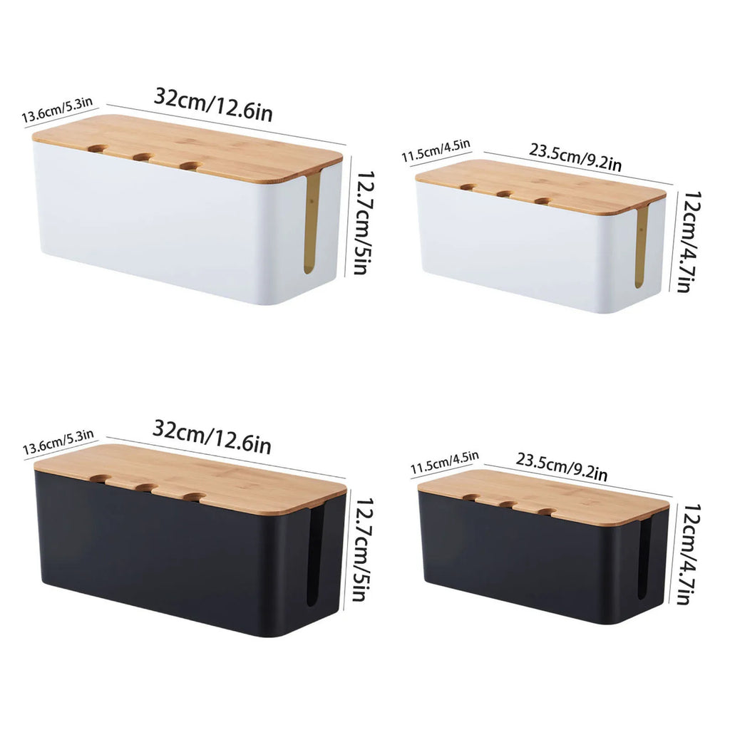 Cozyno Lade Large Wood-Top Cable Box — Cozyno Modern Desks & Workspace Accessories — view 2