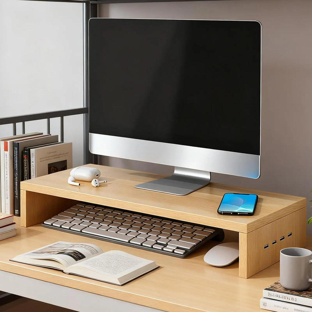Cozyno Kaze Vented USB Monitor Riser — Cozyno Modern Desks & Workspace Accessories — view 3