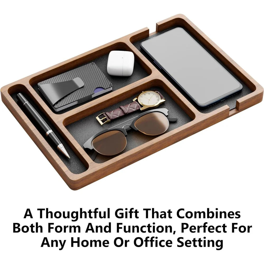 Cozyno Rutet Sectioned Wood Valet Tray — Cozyno Modern Desks & Workspace Accessories — view 4