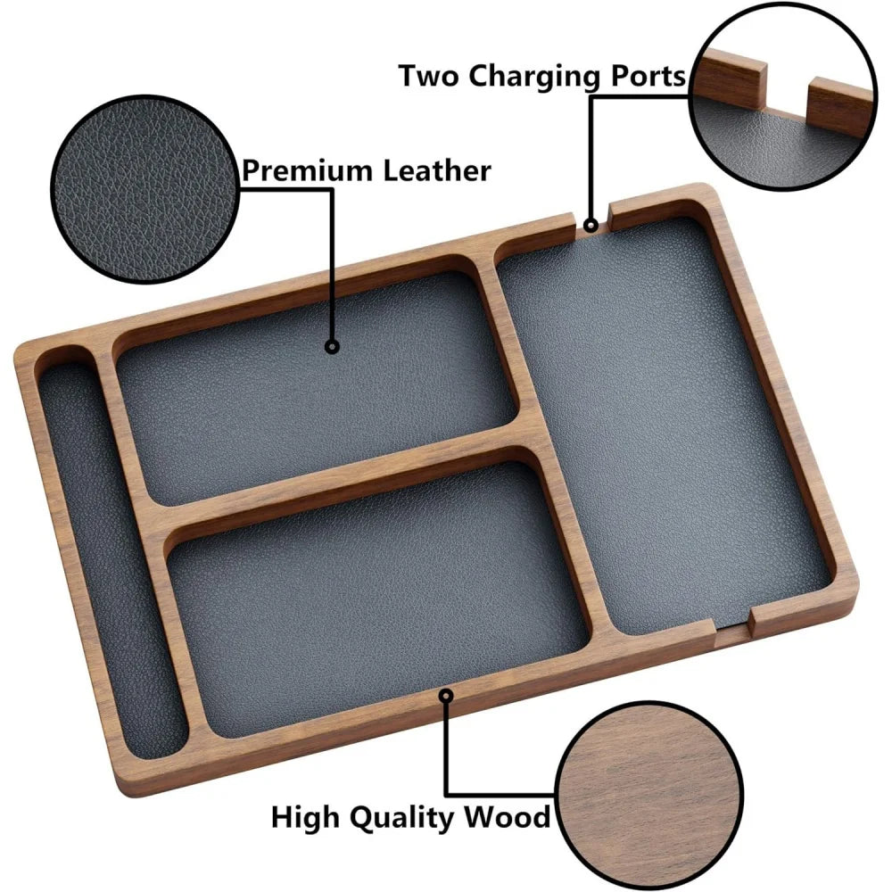 Cozyno Rutet Sectioned Wood Valet Tray — Cozyno Modern Desks & Workspace Accessories — view 2