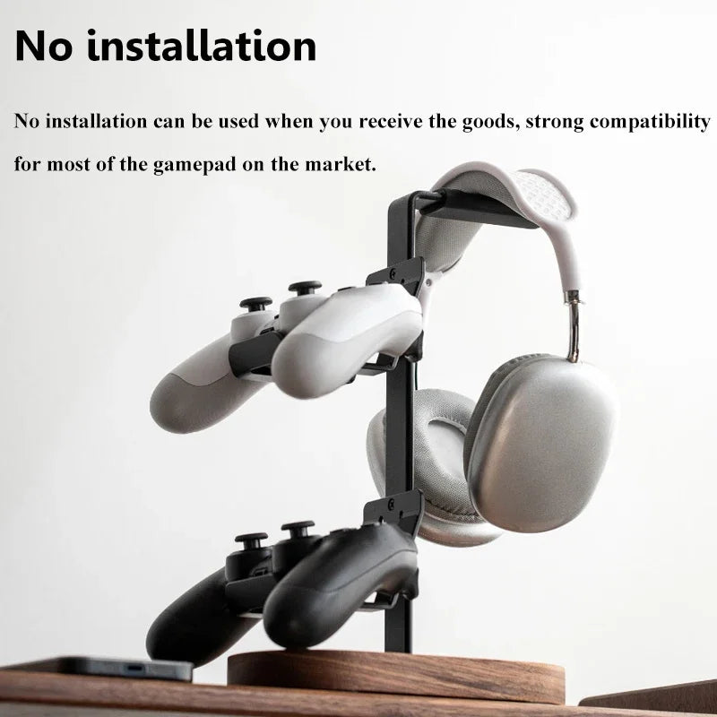 Cozyno Sora Walnut Headset & Controller Stand — Cozyno Modern Desks & Workspace Accessories — view 3