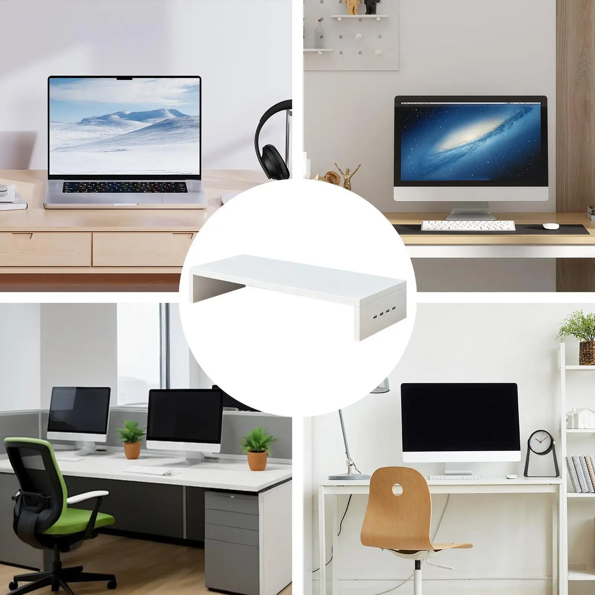 Cozyno Kaze Vented USB Monitor Riser — Cozyno Modern Desks & Workspace Accessories — view 4