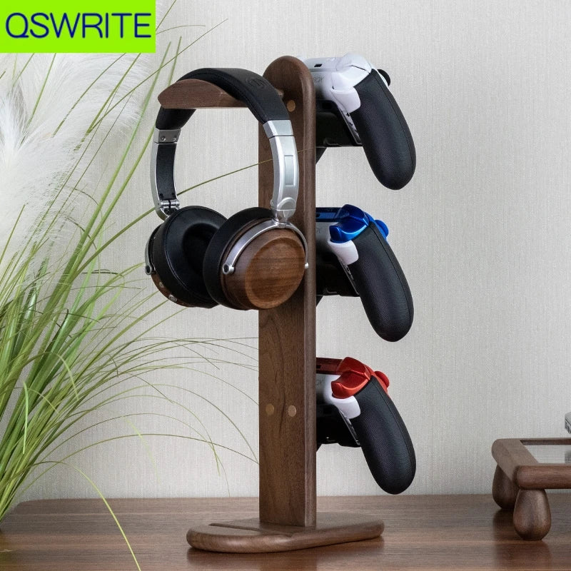 Cozyno Kumo Walnut Controller & Headset Tower — Cozyno Modern Desks & Workspace Accessories