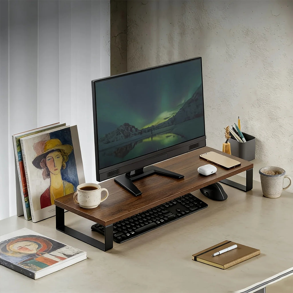 Cozyno Eldr Wood & Iron Monitor Riser — Cozyno Modern Desks & Workspace Accessories — view 6