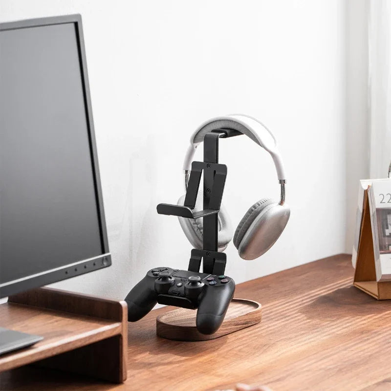 Cozyno Sora Walnut Headset & Controller Stand — Cozyno Modern Desks & Workspace Accessories — view 4