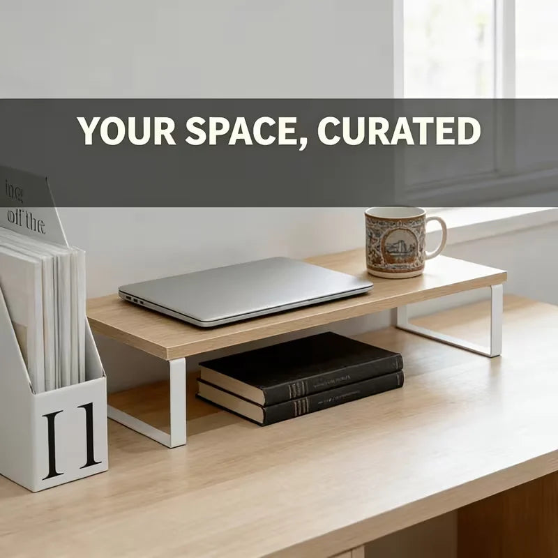 Cozyno Yuki Light-Oak Keyboard Riser — Cozyno Modern Desks & Workspace Accessories — view 2