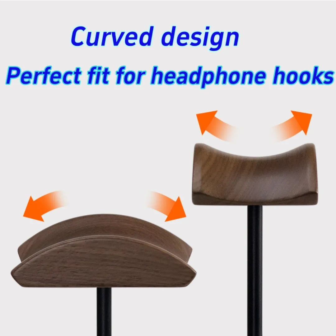 Cozyno Tarn Steel-Base Walnut Headphone Stand — Cozyno Modern Desks & Workspace Accessories — view 3