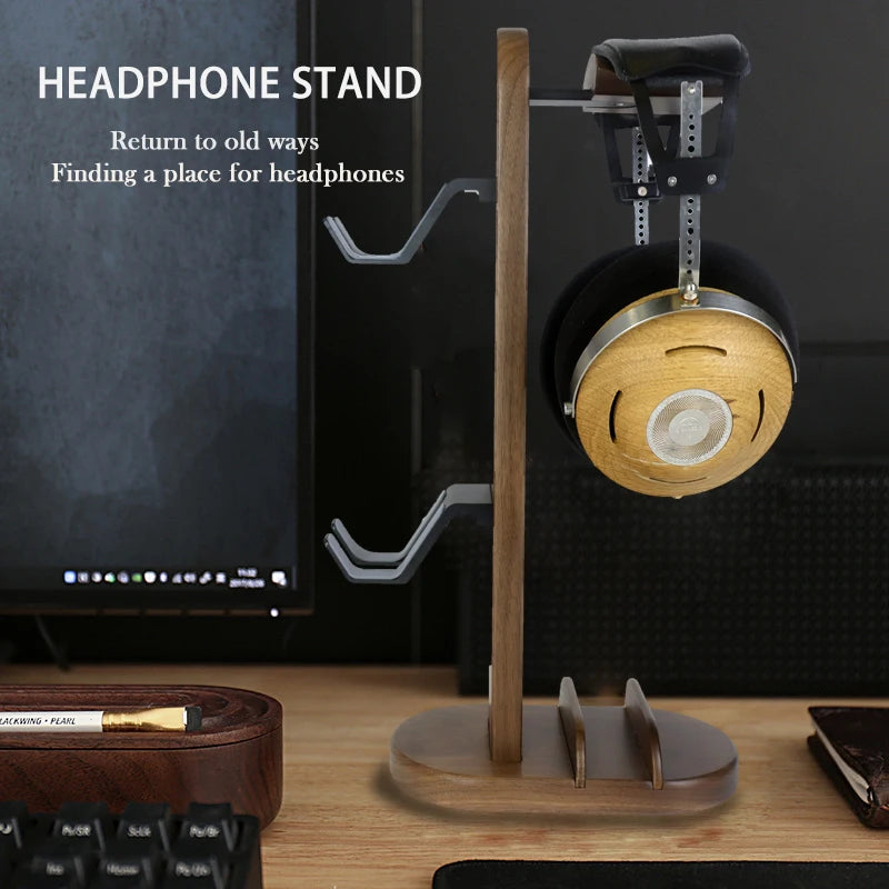 Cozyno Iwa Walnut Headphone & Controller Rack — Cozyno Modern Desks & Workspace Accessories — view 3