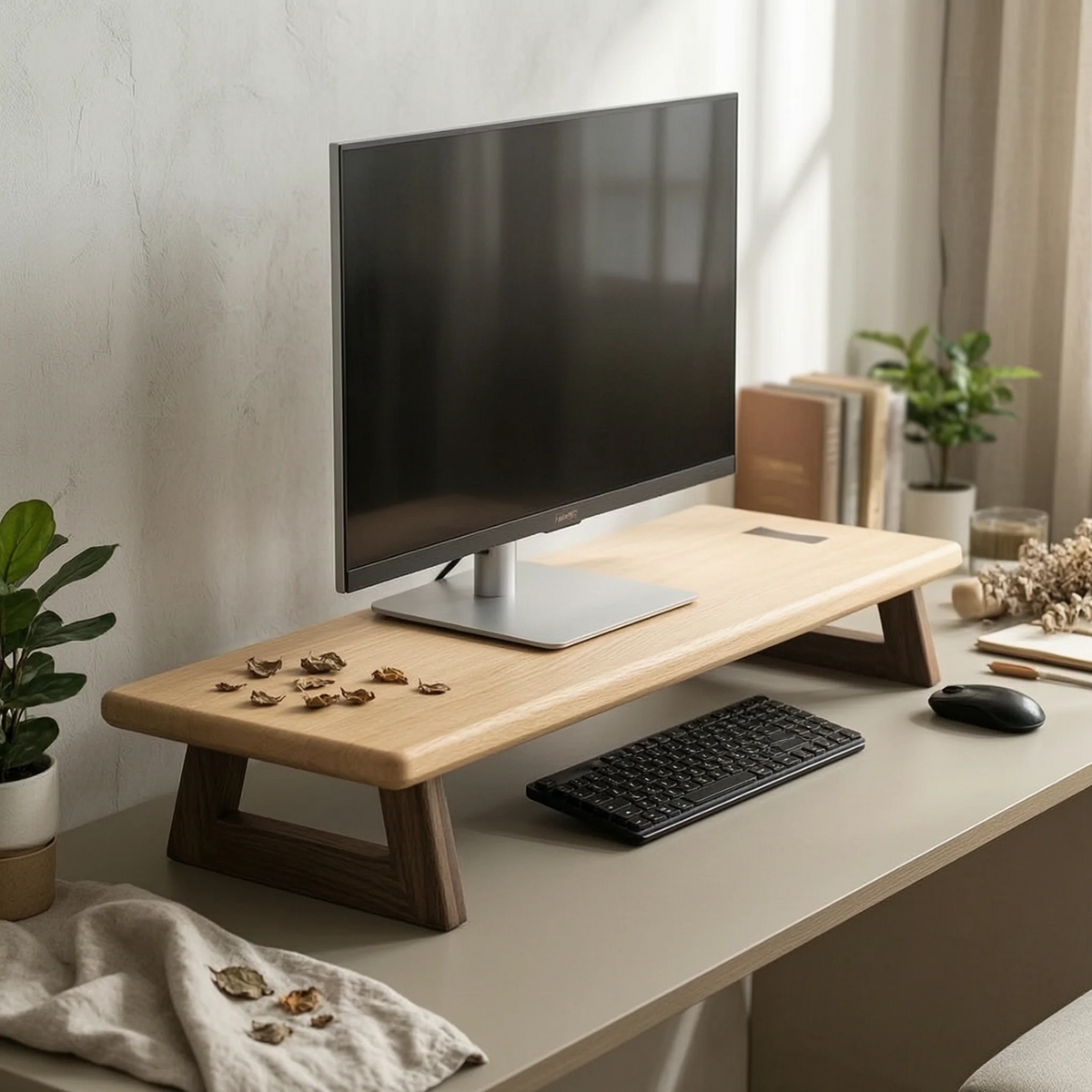 Cozyno Stille Wooden-Leg Monitor Riser — Cozyno Modern Desks & Workspace Accessories
