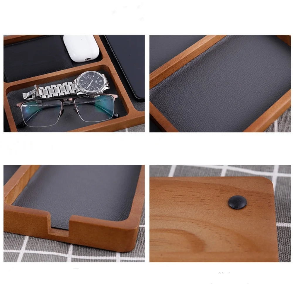 Cozyno Rutet Sectioned Wood Valet Tray — Cozyno Modern Desks & Workspace Accessories — view 3