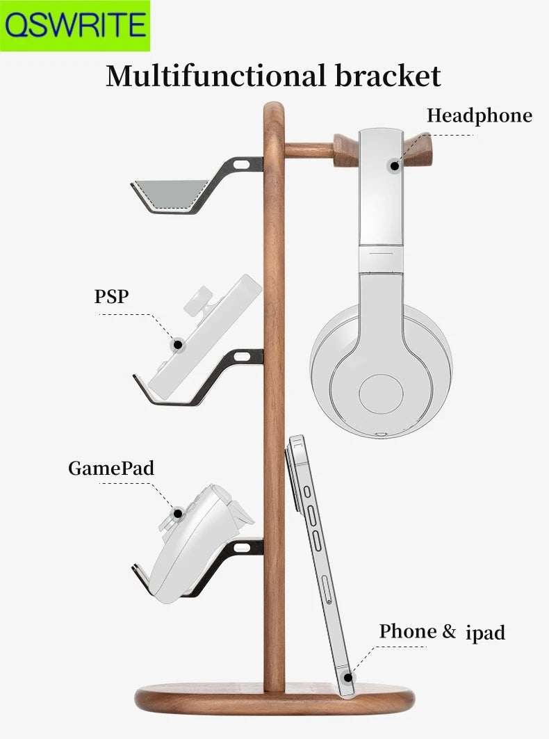 Cozyno Kumo Walnut Controller & Headset Tower — Cozyno Modern Desks & Workspace Accessories — view 5