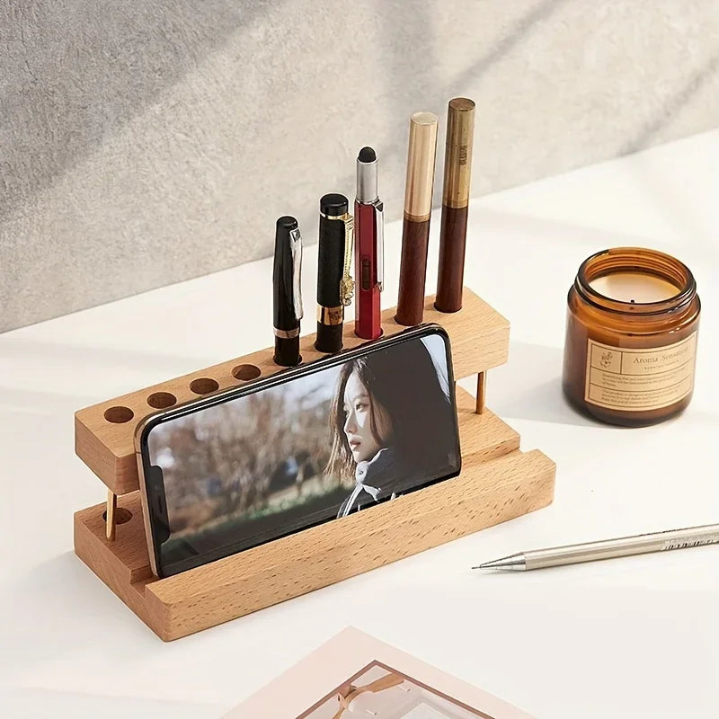 Cozyno Ma Walnut Pen & Phone Block — Cozyno Modern Desks & Workspace Accessories — view 3