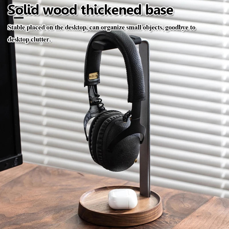 Cozyno Lofot Walnut & Aluminium Headset Stand — Cozyno Modern Desks & Workspace Accessories — view 5