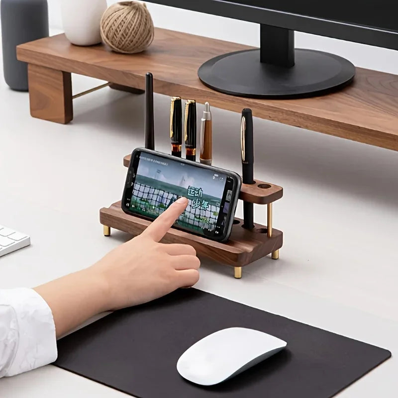 Cozyno Ma Walnut Pen & Phone Block — Cozyno Modern Desks & Workspace Accessories — view 6