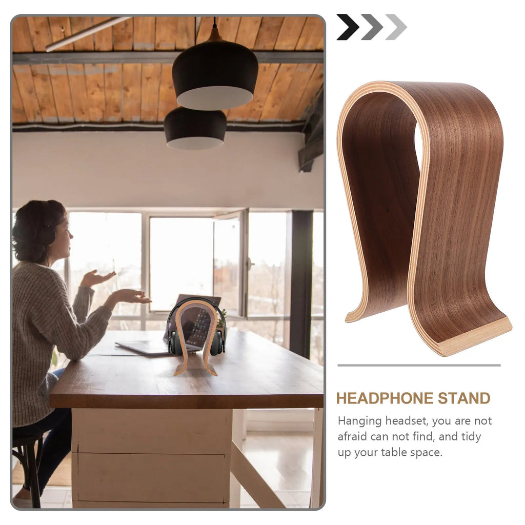 Cozyno Bue Arched Wood Headphone Stand — Cozyno Modern Desks & Workspace Accessories — view 3