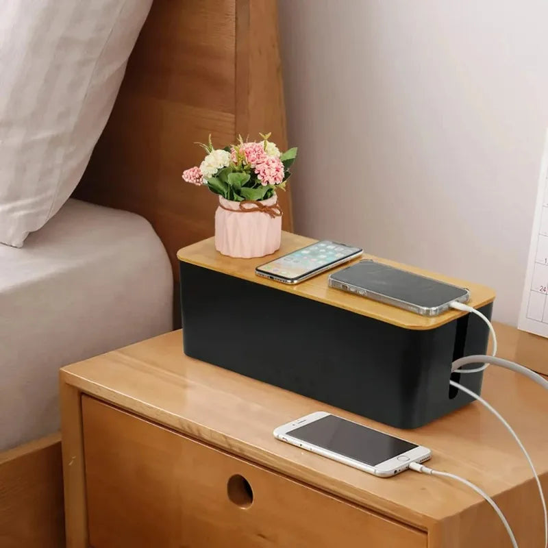 Cozyno Skjul Wood-Lid Cable Box — Cozyno Modern Desks & Workspace Accessories — view 5