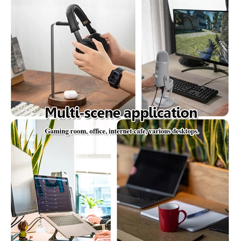 Cozyno Lofot Walnut & Aluminium Headset Stand — Cozyno Modern Desks & Workspace Accessories — view 6