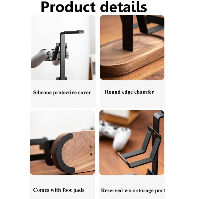 Cozyno Sora Walnut Headset & Controller Stand — Cozyno Modern Desks & Workspace Accessories — view 5