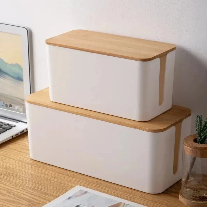 Cozyno Skjul Wood-Lid Cable Box — Cozyno Modern Desks & Workspace Accessories — view 2