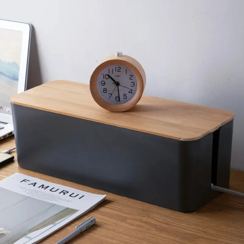 Cozyno Skjul Wood-Lid Cable Box — Cozyno Modern Desks & Workspace Accessories — view 4