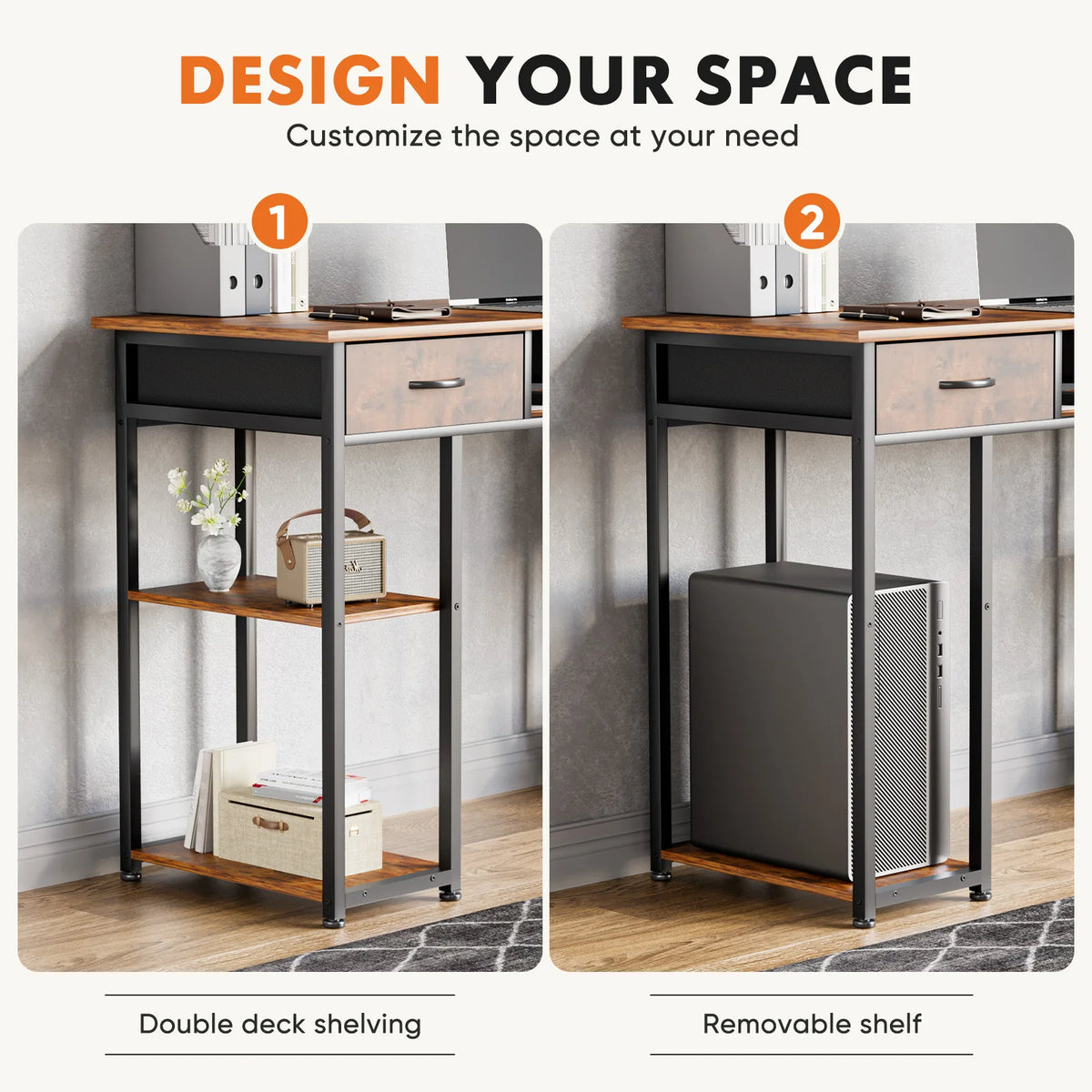 Cozyno Drammen 48-Inch Drawer Desk — Cozyno Modern Desks & Workspace Accessories — view 4