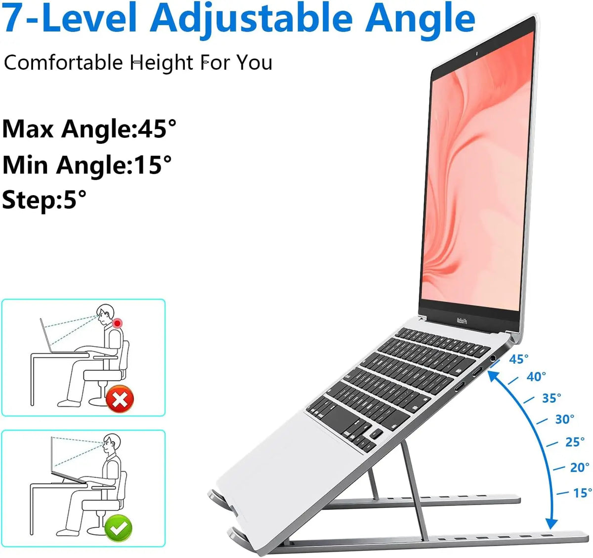 Cozyno Vinkel Seven-Step Folding Laptop Stand — Cozyno Modern Desks & Workspace Accessories — view 3