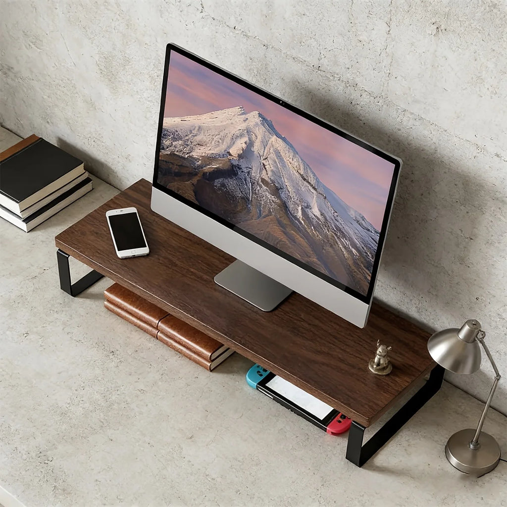 Cozyno Eldr Wood & Iron Monitor Riser — Cozyno Modern Desks & Workspace Accessories — view 5