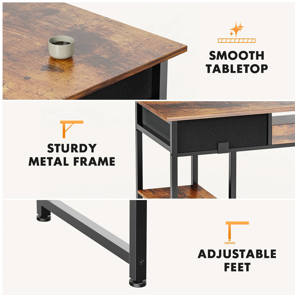 Cozyno Drammen 48-Inch Drawer Desk — Cozyno Modern Desks & Workspace Accessories — view 5